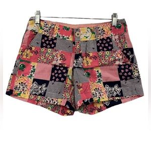 LILLY PULITZER AINT NO LADY PATCH CALLAHAN SHORTS MULTICOLORED SIZE 0